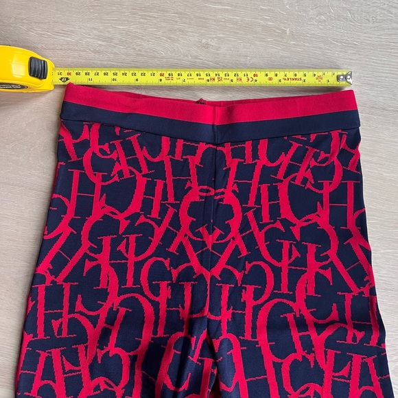 Carolina Herrera straight boots pants size 6 red navy blue wth adaptable waist - Picture 2 of 5